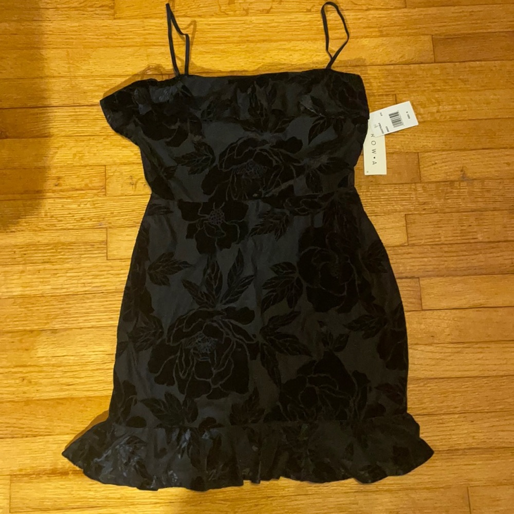 NTW ROW A Nordstrom Black Floral Dress